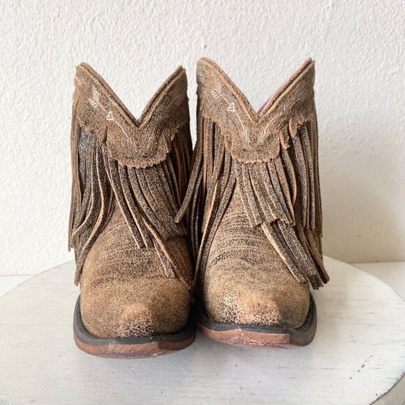 NEW Junk Gypsy Lane Boots SPITFIRE Brown Cowboy Bootie Womens 5.5 Western Fringe - Picture 5 of 10